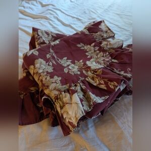 red floral ruffle trim vintage JCPenney shams